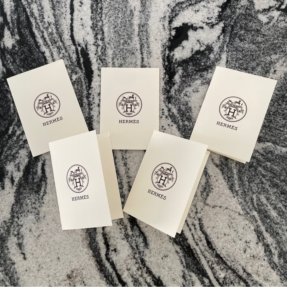 Hermes New  Authentic Empty Envelope Receipt Holder lot of 5